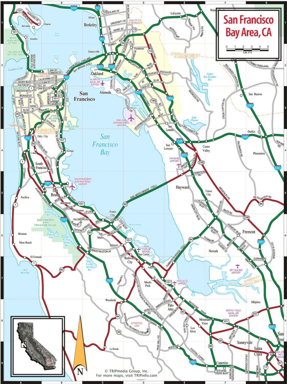 Mapa de carreteras de San Francisco