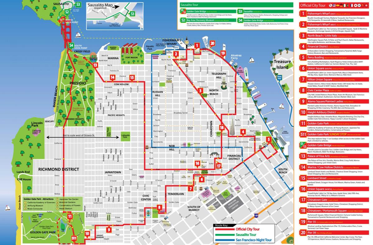 Mapa turístico de San Francisco