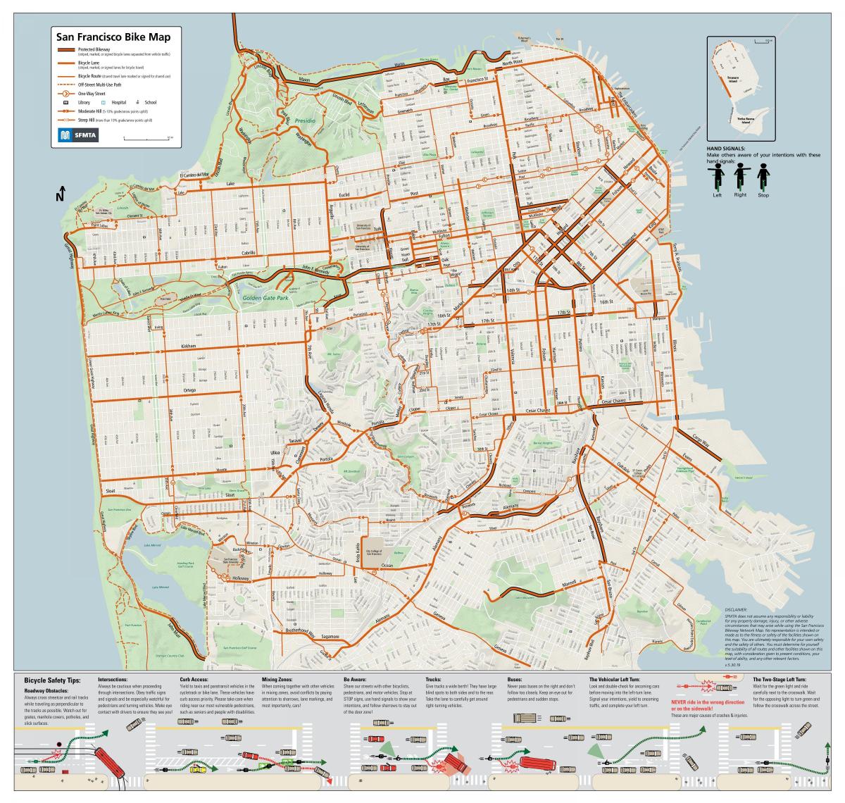 Mapa del carril bici de San Francisco